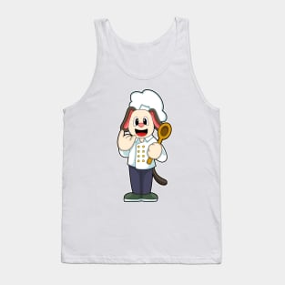 Dog as Cook with Wooden spoon & Cooking apron Tank Top